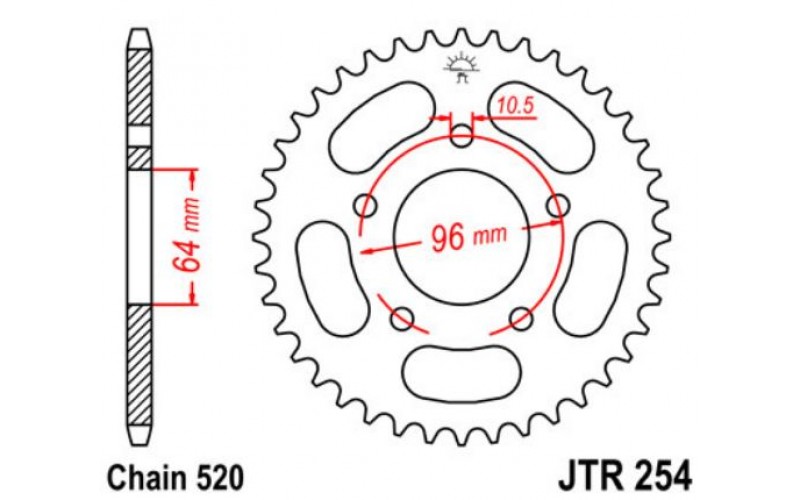 JT звезда задняя JTR254