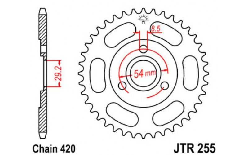 JT звезда задняя JTR255