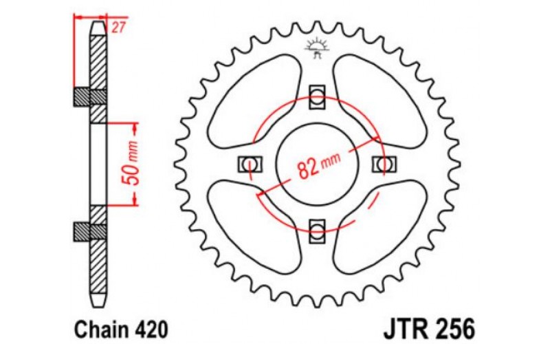 JT звезда задняя JTR256