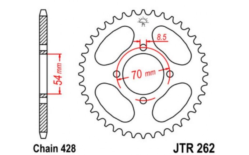 JT звезда задняя JTR262