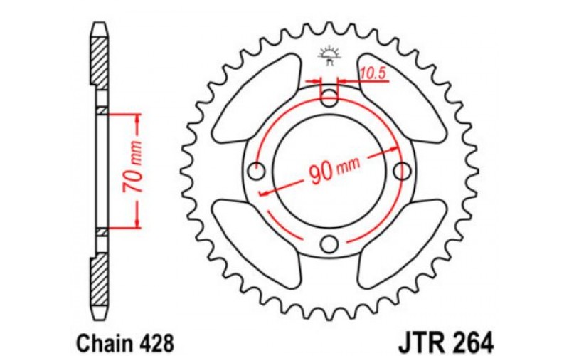 JT звезда задняя JTR264