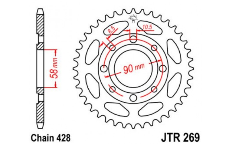 JT звезда задняя JTR269