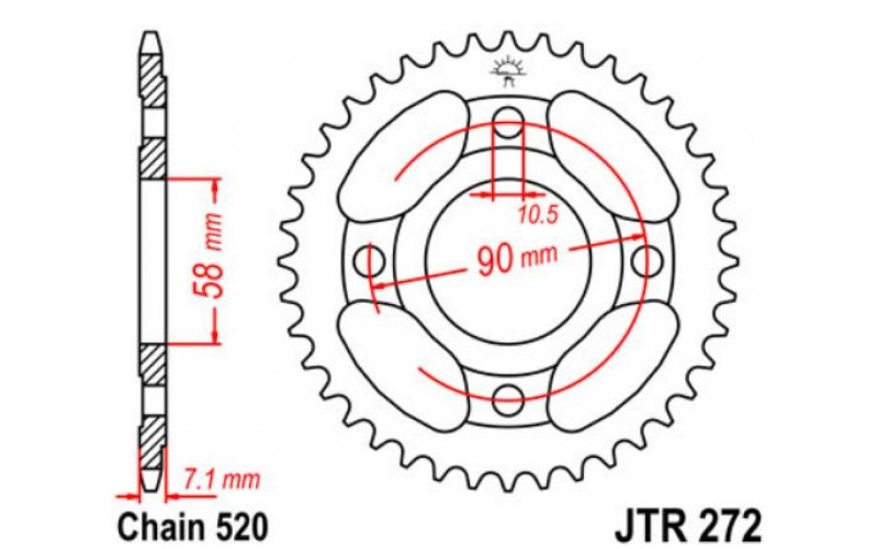 JT звезда задняя JTR272