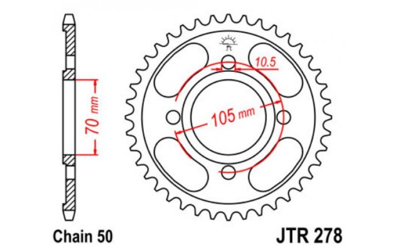 JT звезда задняя JTR278
