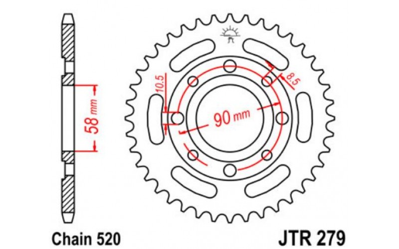 JT звезда задняя JTR279