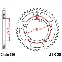 JT звезда задняя JTR28