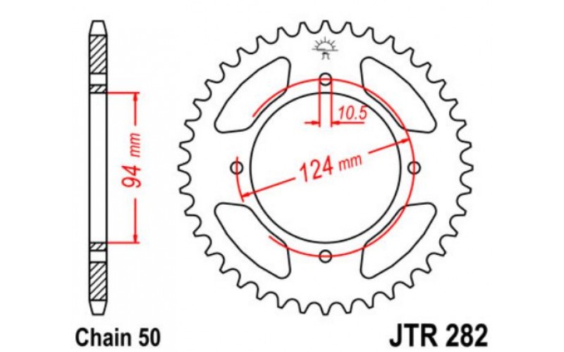 JT звезда задняя JTR282