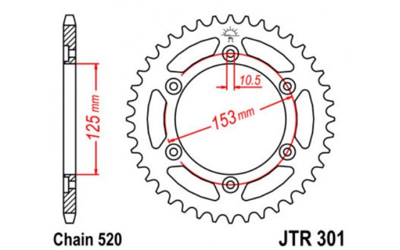 JT звезда задняя JTR301