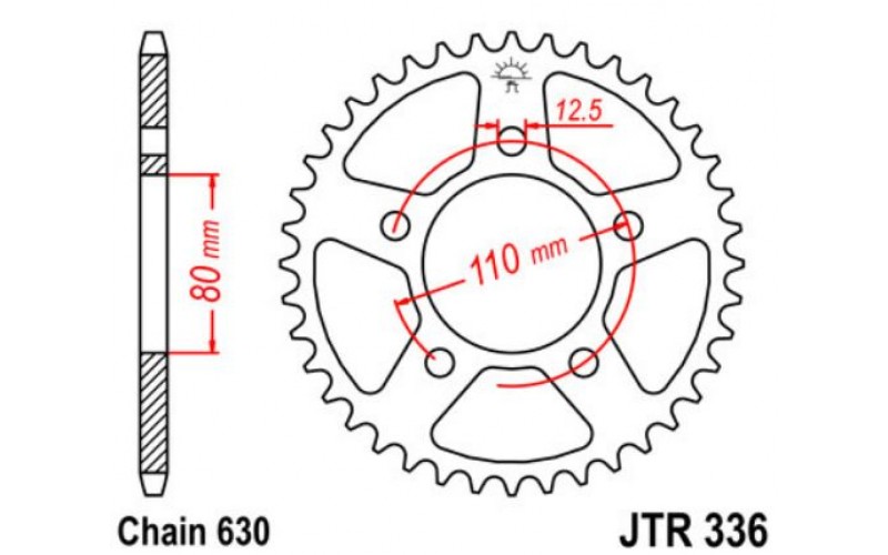 JT звезда задняя JTR336