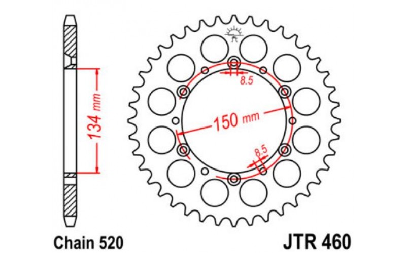 JT звезда задняя JTR460