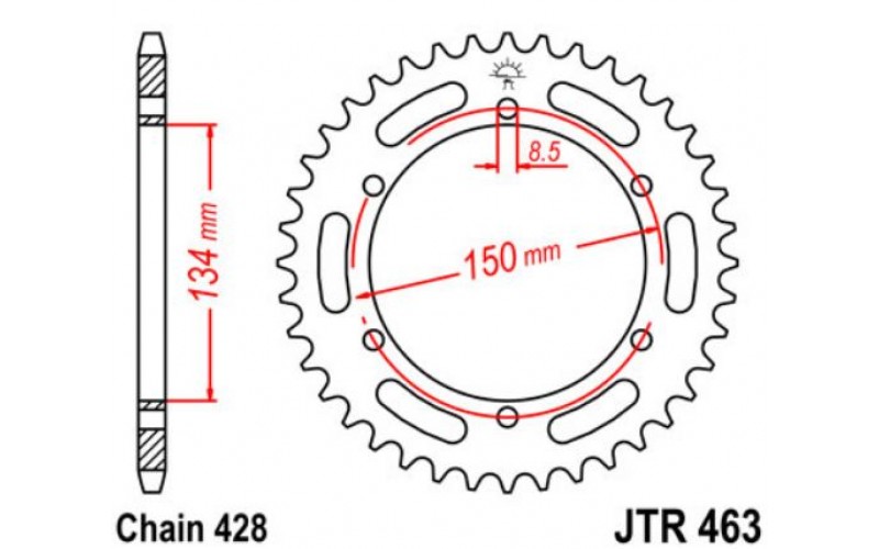 JT звезда задняя JTR463