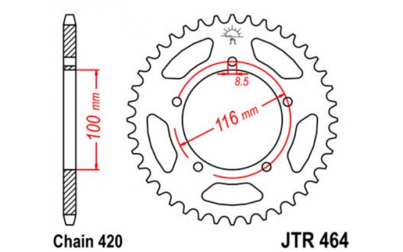 JT звезда задняя JTR464