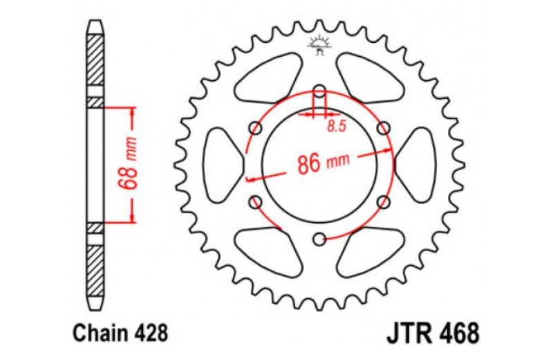 JT звезда задняя JTR468