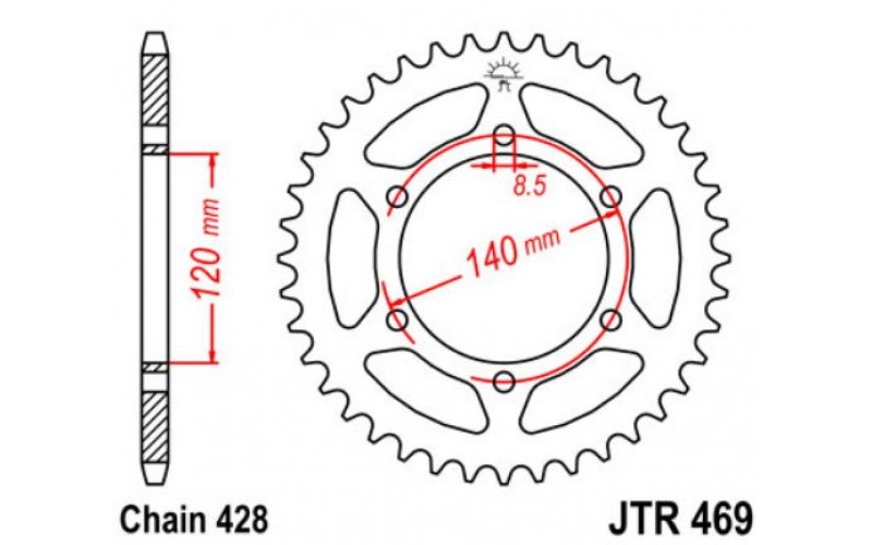 JT звезда задняя JTR469