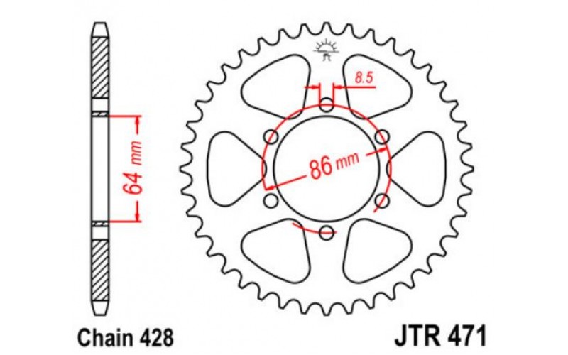 JT звезда задняя JTR471