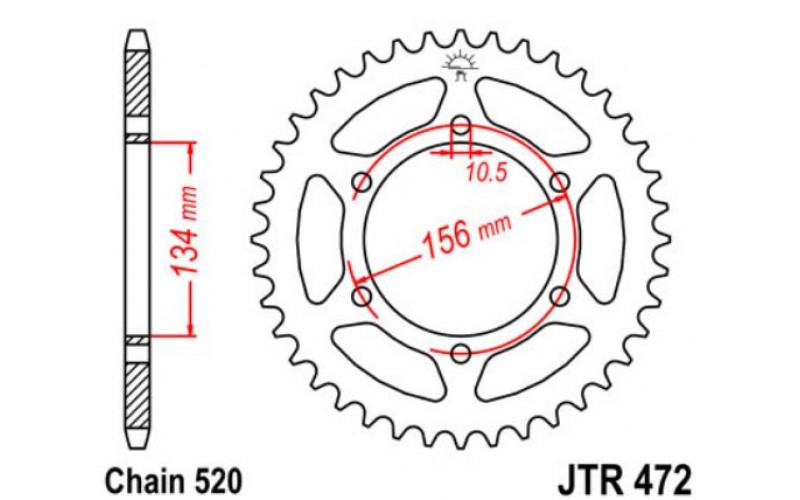 JT звезда задняя JTR472