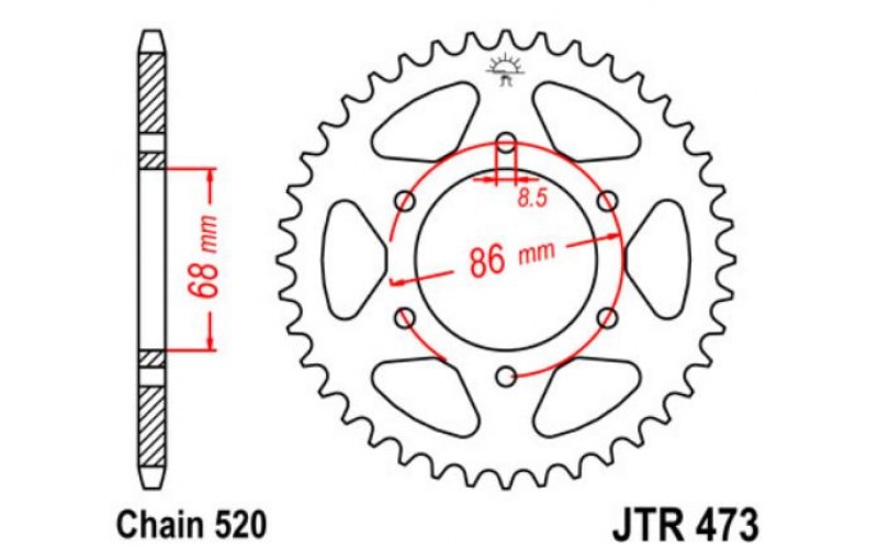 JT звезда задняя JTR473