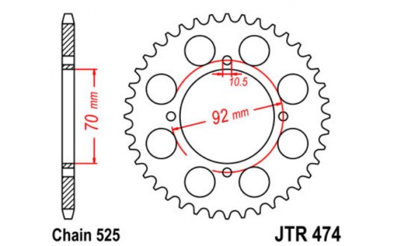 JT звезда задняя JTR474