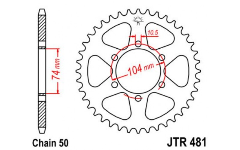 JT звезда задняя JTR481