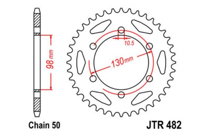 JT звезда задняя JTR482