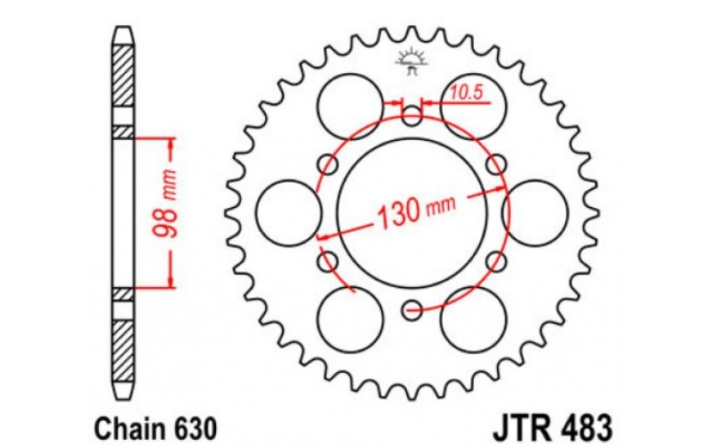 JT звезда задняя JTR483