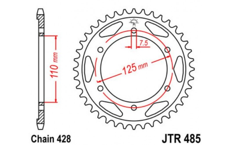 JT звезда задняя JTR485