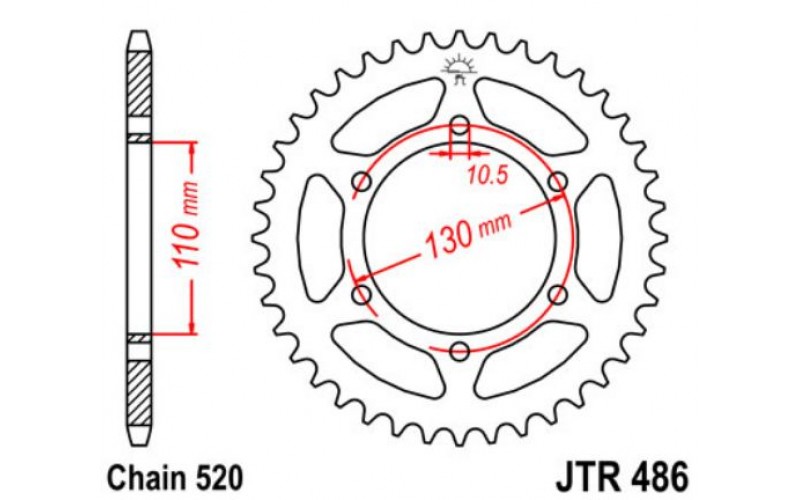 JT звезда задняя JTR486