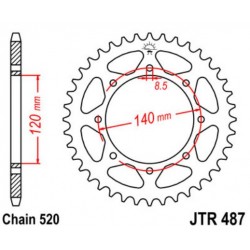 JT звезда задняя JTR487