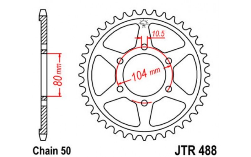 JT звезда задняя JTR488