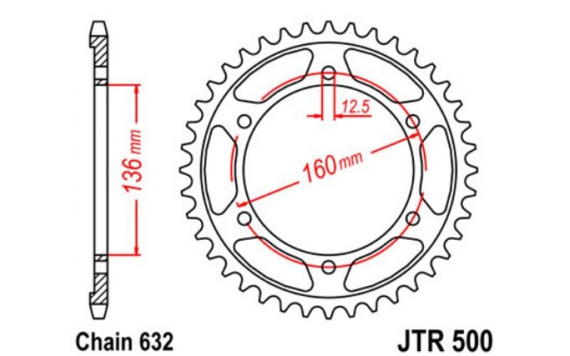 JT звезда задняя JTR500