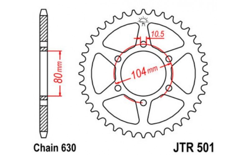 JT звезда задняя JTR501