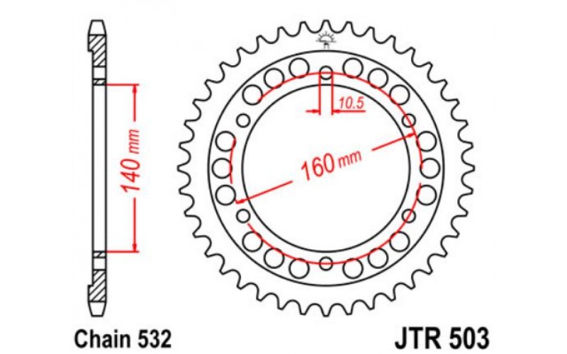 JT звезда задняя JTR503