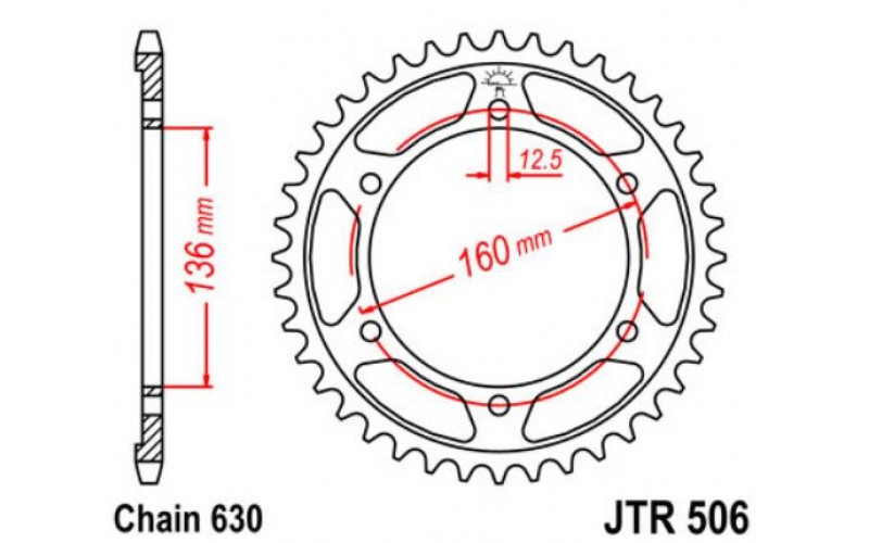 JT звезда задняя JTR506