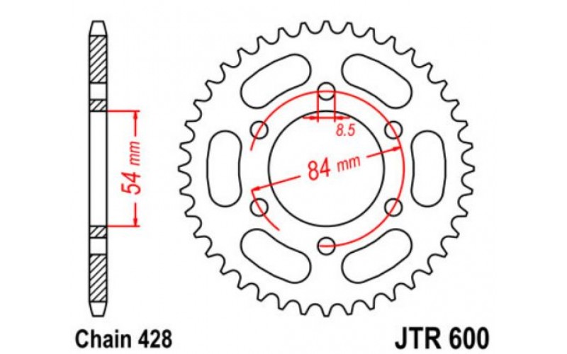 JT звезда задняя JTR600