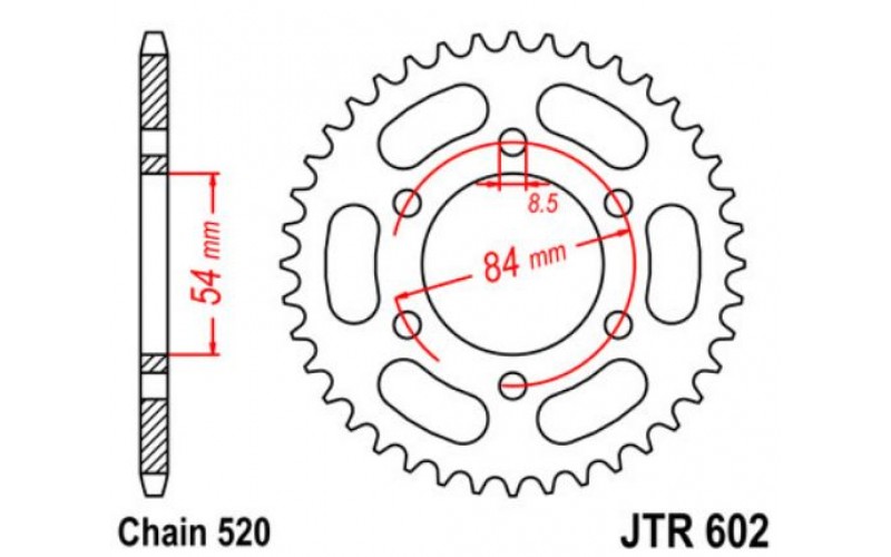 JT звезда задняя JTR602