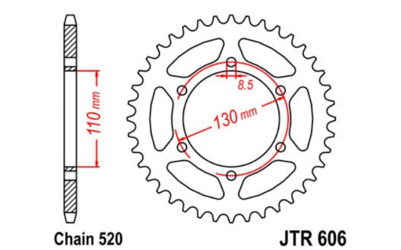 JT звезда задняя JTR606