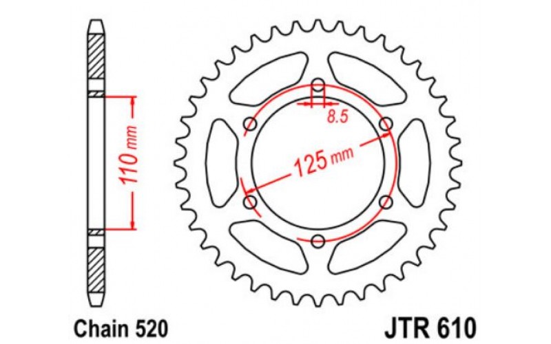 JT звезда задняя JTR610