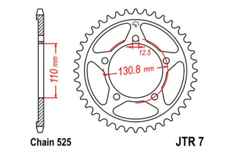 JT звезда задняя JTR7