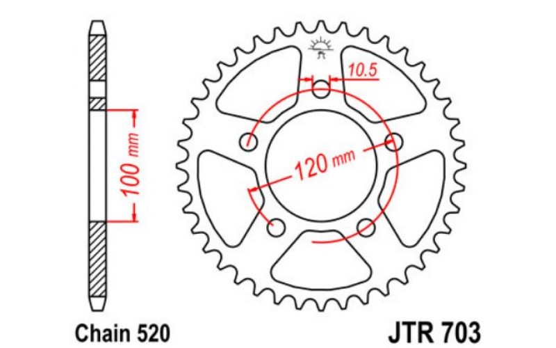 JT звезда задняя JTR703