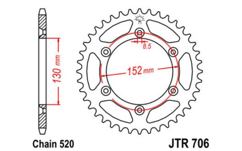 JT звезда задняя JTR706