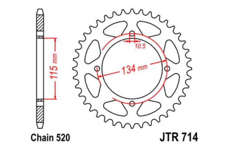 JT звезда задняя JTR714