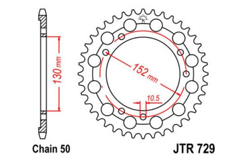 JT звезда задняя JTR729