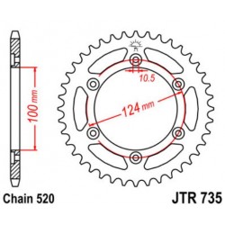 JT звезда задняя JTR735