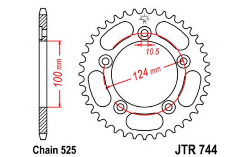 JT звезда задняя JTR744