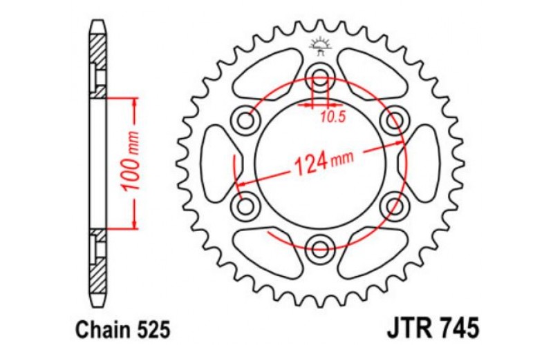 JT звезда задняя JTR745