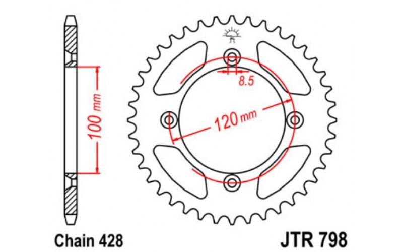 JT звезда задняя JTR798