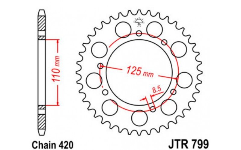 JT звезда задняя JTR799