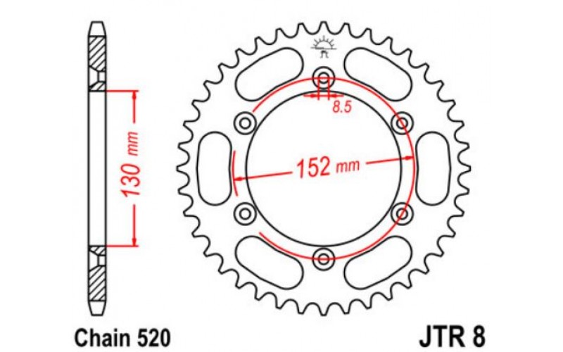 JT звезда задняя JTR8