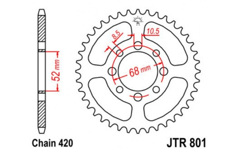 JT звезда задняя JTR801