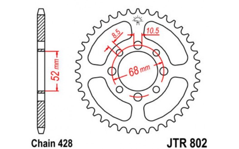 JT звезда задняя JTR802